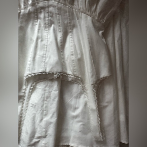 WAYF White Lace Trim Corset Bodice Midi Dress Romantic Fit & Flare XS - Picture 3 of 13